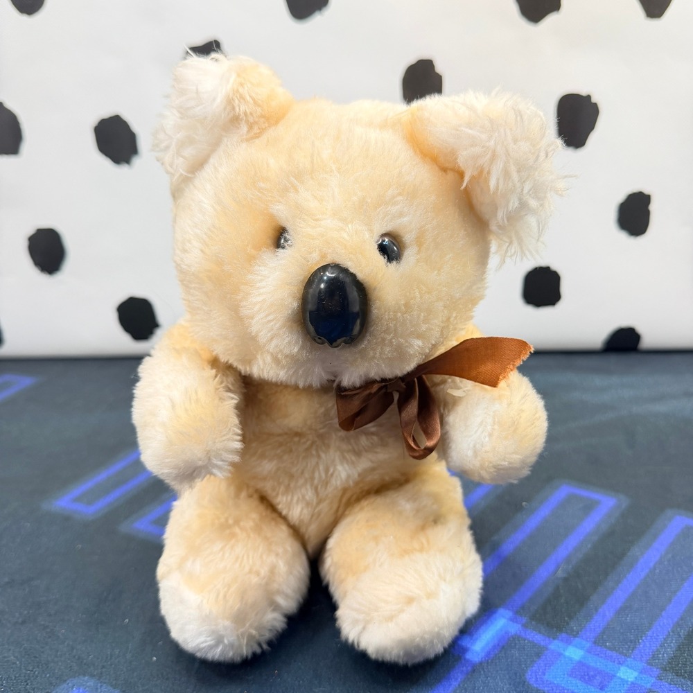 Unbranded‎ Koala Plush 8" Tan Brown Ribbon Stuffed Animal